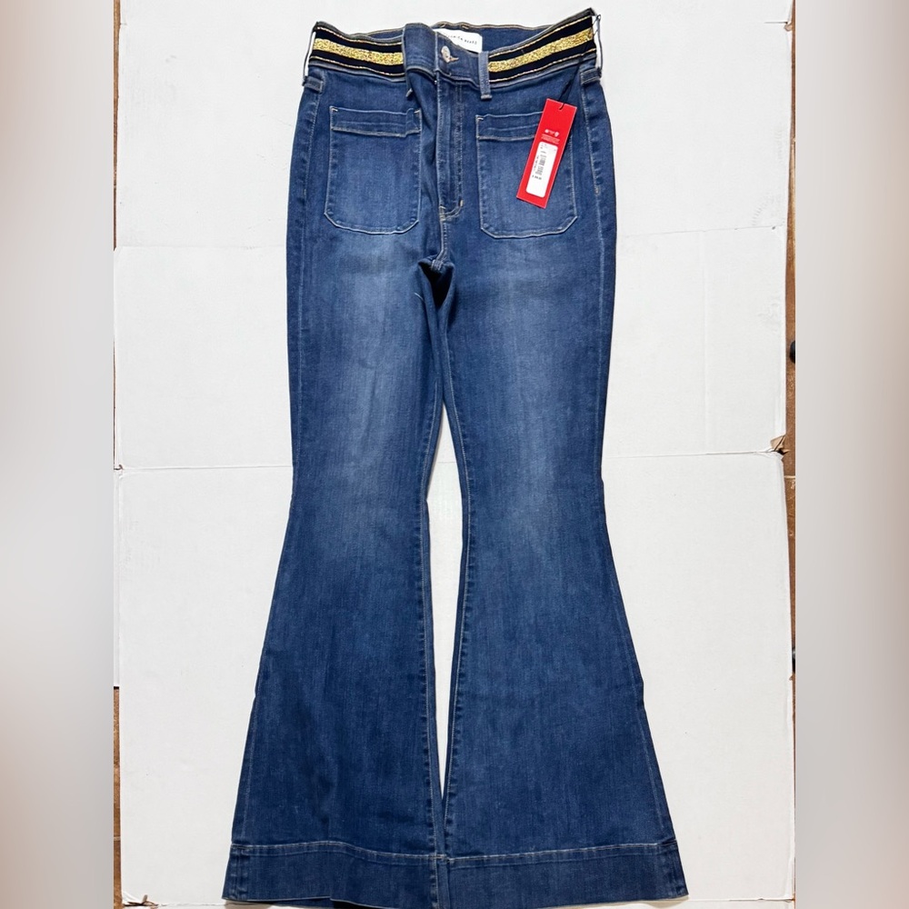 VERONICA BEARD Wonder Women Sheridan Exaggerated Flare Jeans Blue (MSRP $398) 31